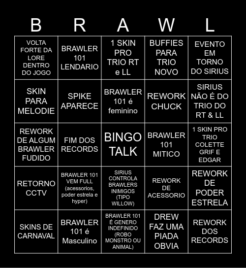 BINGO TALK Bingo Card
