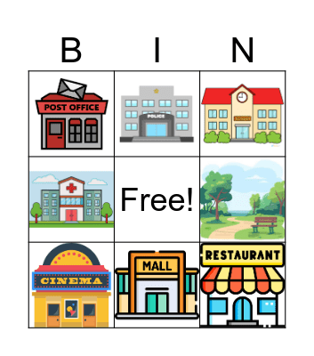 Places in town Bingo Card