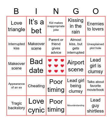 ROM-COM Bingo Card