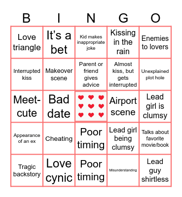 ROM-COM Bingo Card
