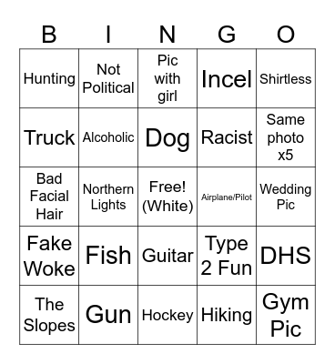 Alaska Hinge Bingo Card