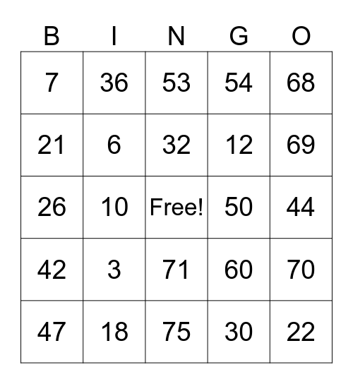 Foundation Day Bingo Card