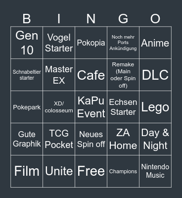 Pokemon Day 2026 Bingo Card