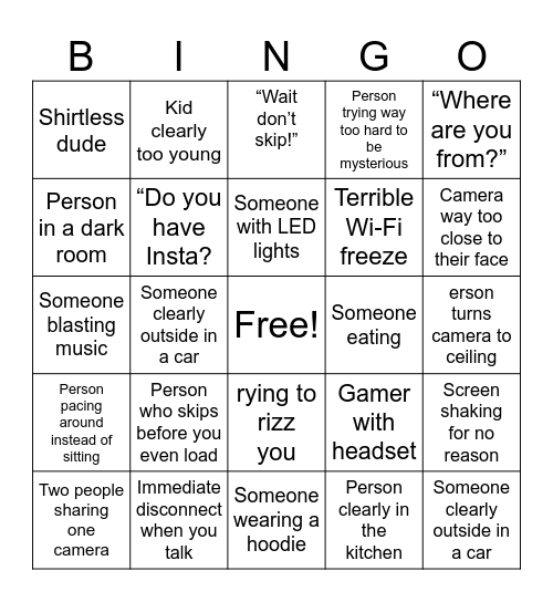 umingle bingo Card