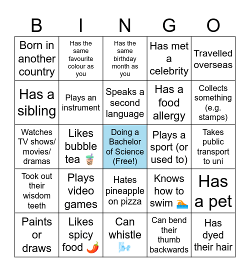 Peer Mentoring 2026 Bingo! Find someone who... Bingo Card