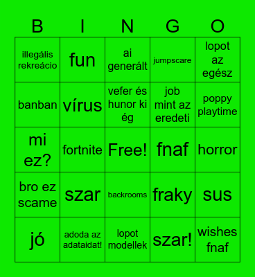 scrary game! Bingo Card