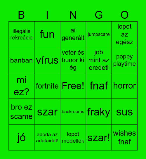 scrary game! Bingo Card