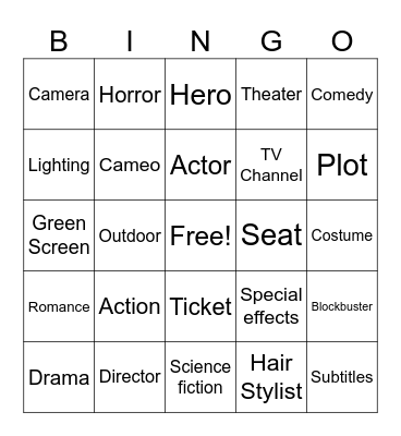 Movies Bingo Card