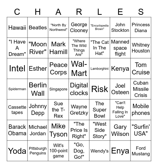 Older-Than-Dad Bingo Card