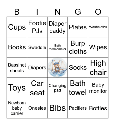 Baby Shower Bingo Card