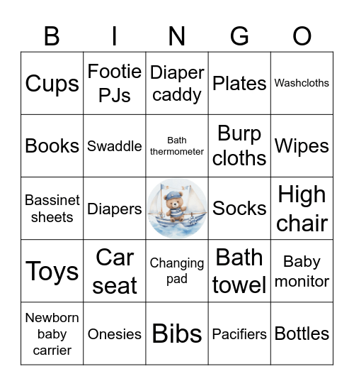 Baby Shower Bingo Card