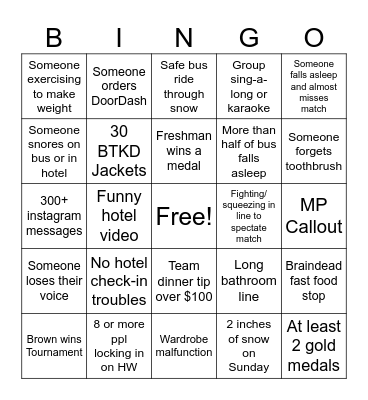 Princeton Bingo Card