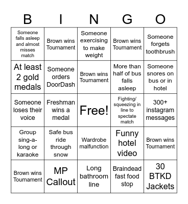 Princeton Bingo Card