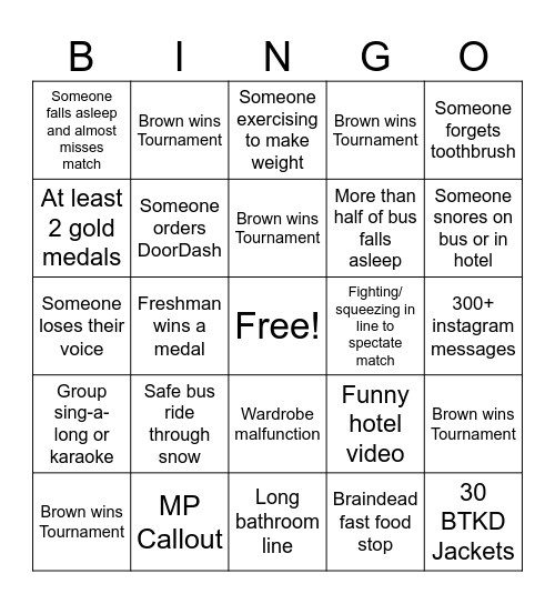 Princeton Bingo Card