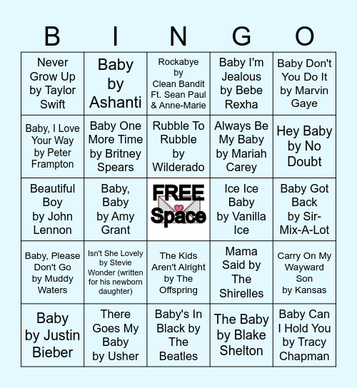 Baby Jams Bingo: Miller Edition Bingo Card