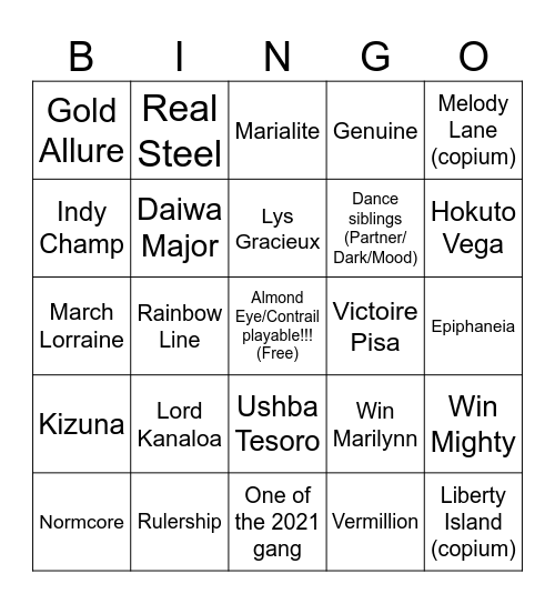 umamusume 5th anniv Bingo Card