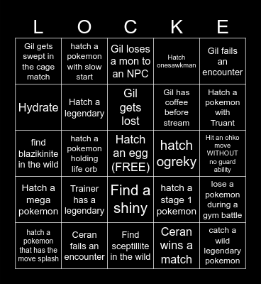 Egglocke/Cagelocke v4 Bingo Card