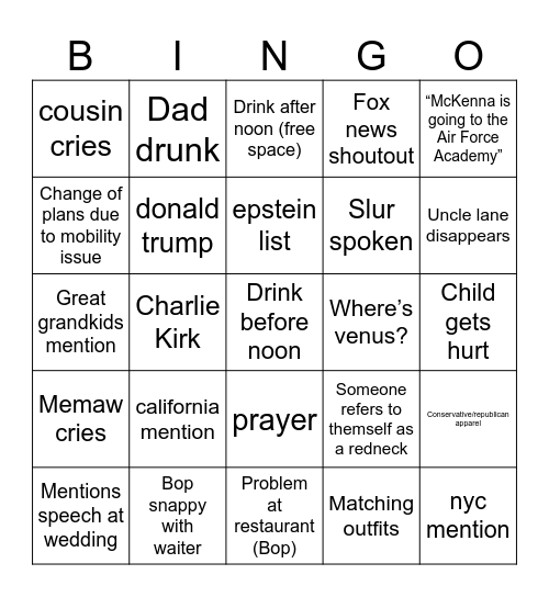 80th birthday blowout Bingo Card