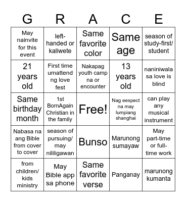 LOVE FEST 2026 Bingo Card
