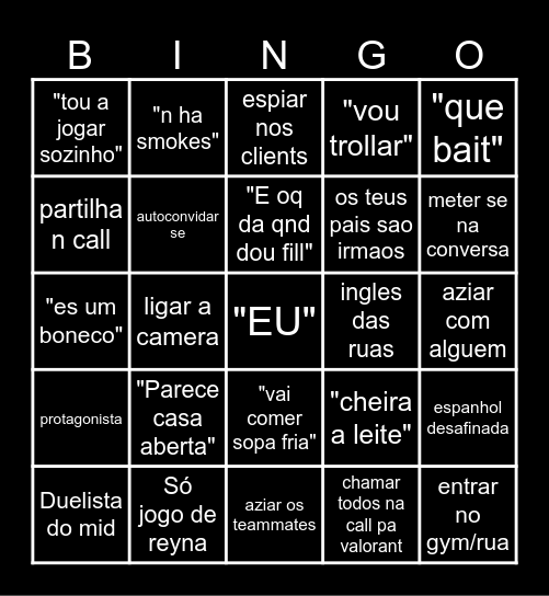 Gama Bingo Card