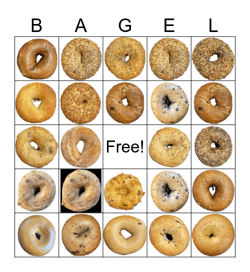 BAGEL BINGO Card