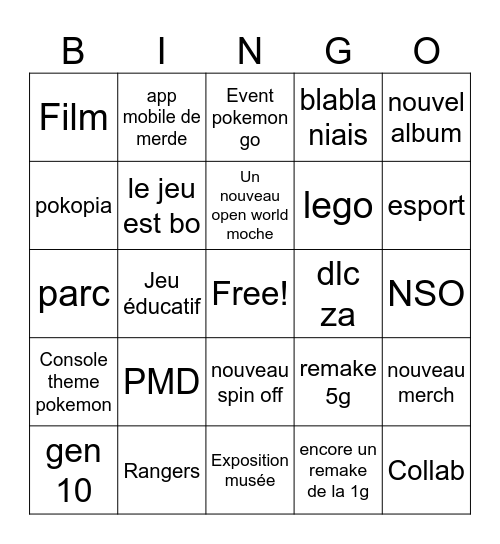 Pokemon direct 27/02 Bingo Card