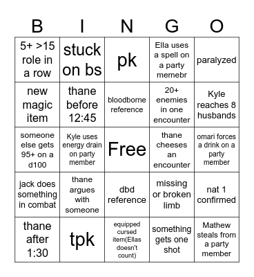 Session 1 Bingo Card