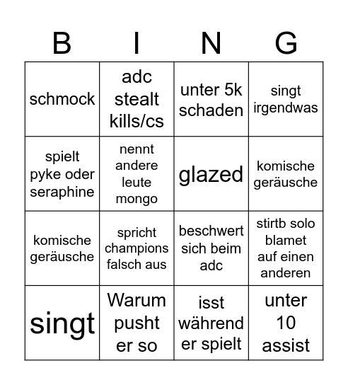 grizzo Bingo Card