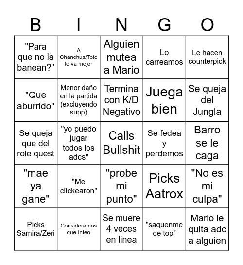 Sacroimperio Bingo Card