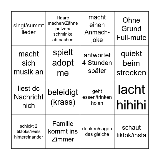 Bingo Mingo Bingo Card