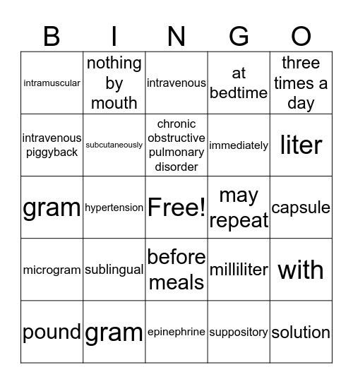 Sig Bingo Card