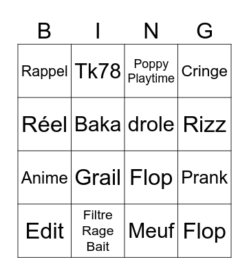 Stfu Bingo Card