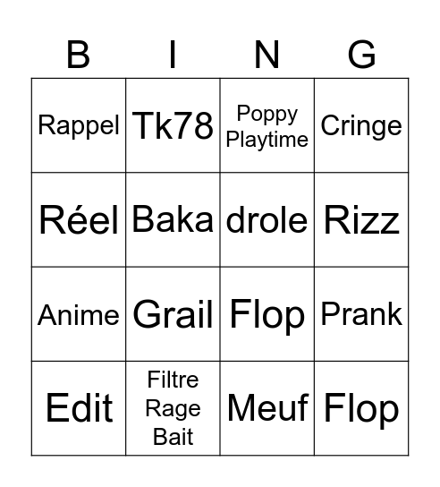 Stfu Bingo Card