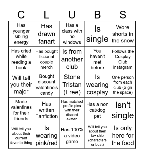 Valentines Bingo: Find someone who... Bingo Card