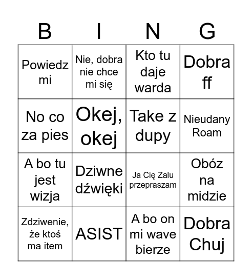Bingo Maslowa Bingo Card