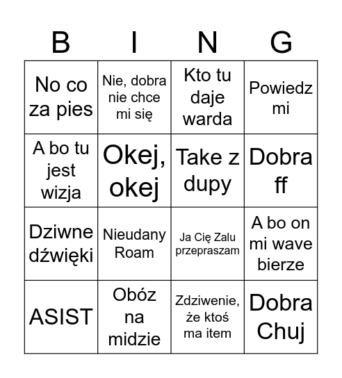 Bingo Maslowa Bingo Card