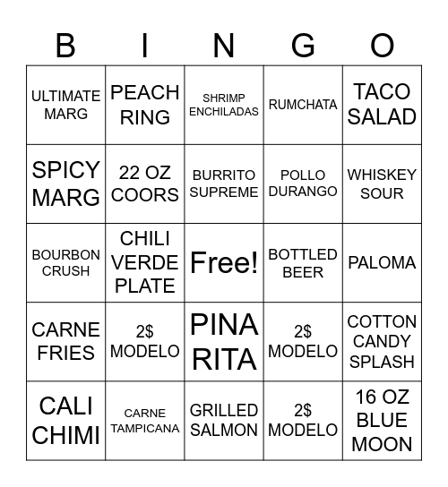 SATURDAY Bingo Card