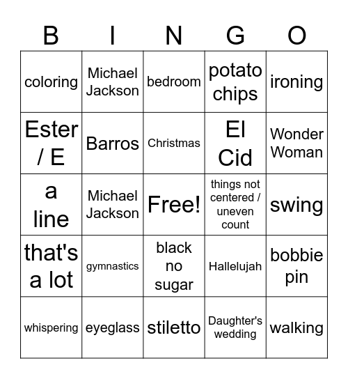 Back Down Memory Lane Bingo Card