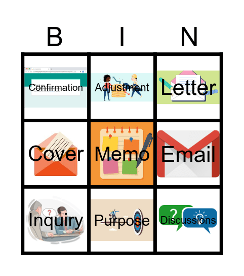 types of messages Bingo Card