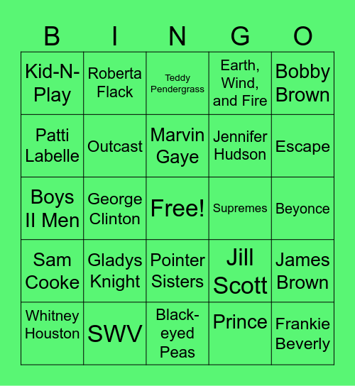 Soulful Bingo Card