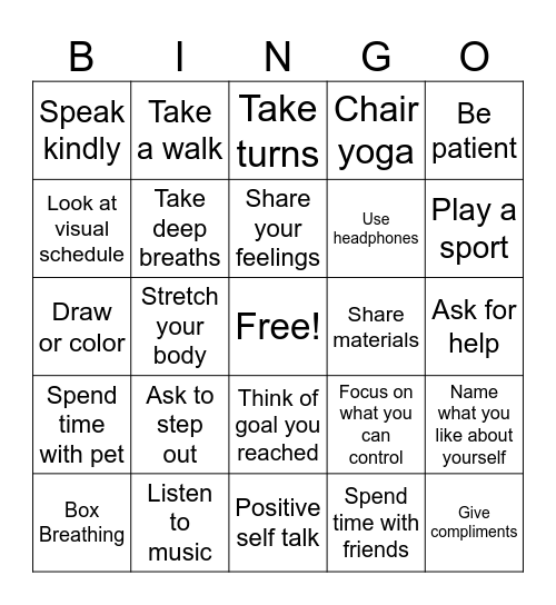 Tuesday Tribe Wellness Bingo Card