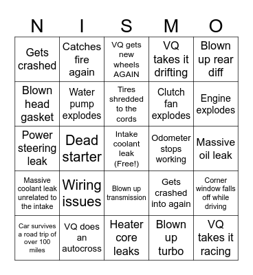 S12 Bingo Card
