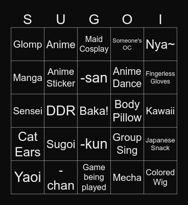 Baka Bingo desu Bingo Card