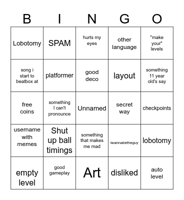 recent tab bingo Card
