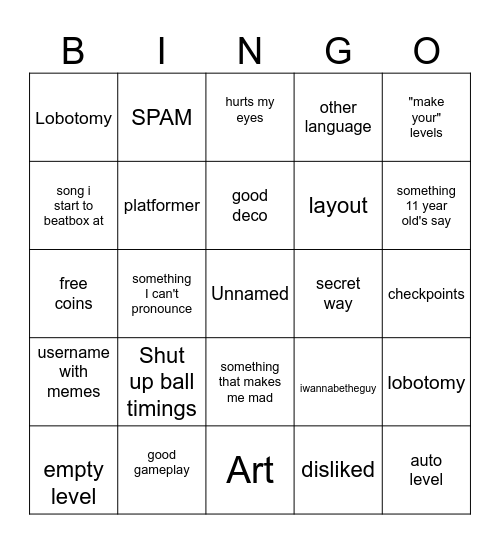 recent tab bingo Card