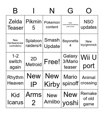 Direct Prediction Bingo Card