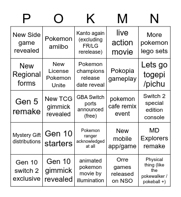 POKEMON DAY BINGO Card
