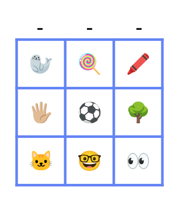 Emoji Bingo Card