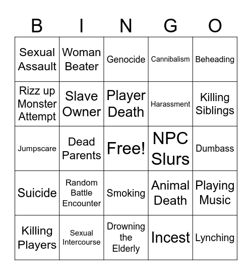 D&D Bingo Card