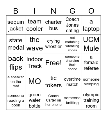 State Tournament BINGO Card